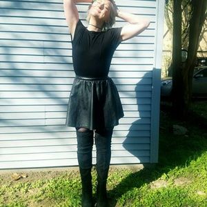 Black leather skirt